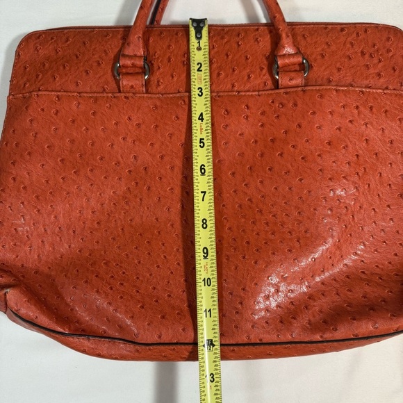 Bueno Orange Laptop Bag Faux Ostrich - Picture 7 of 12